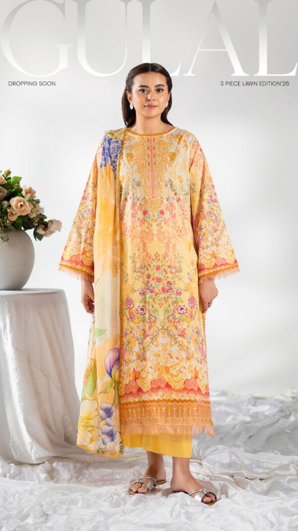 Premium quality pure lawn fabric, this beautiful 3-piece