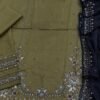Elegant 3-Piece Embroidered Lawn Suit – Mehandi Color