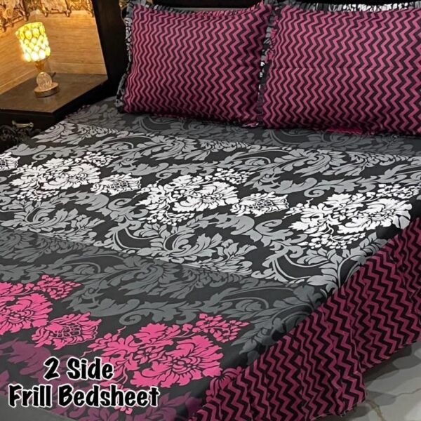 Premium 3-Piece Stitched Frill Bedsheet Set