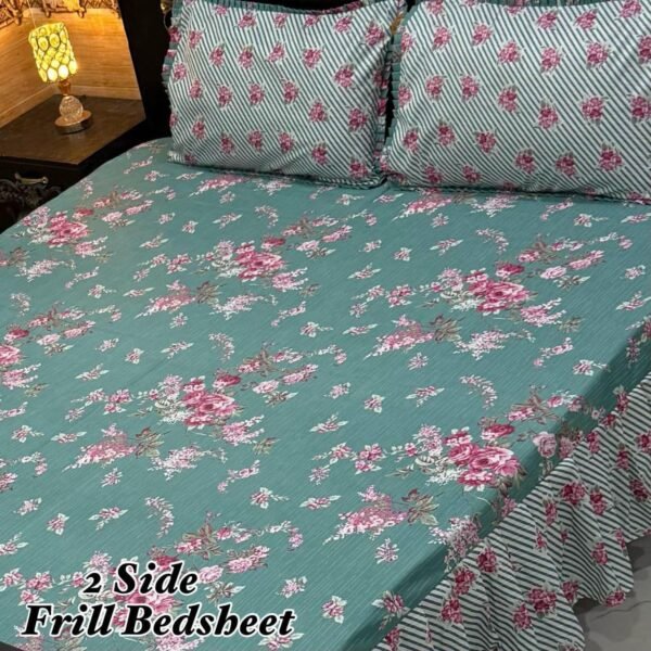 Premium 3-Piece Stitched Frill Bedsheet Set