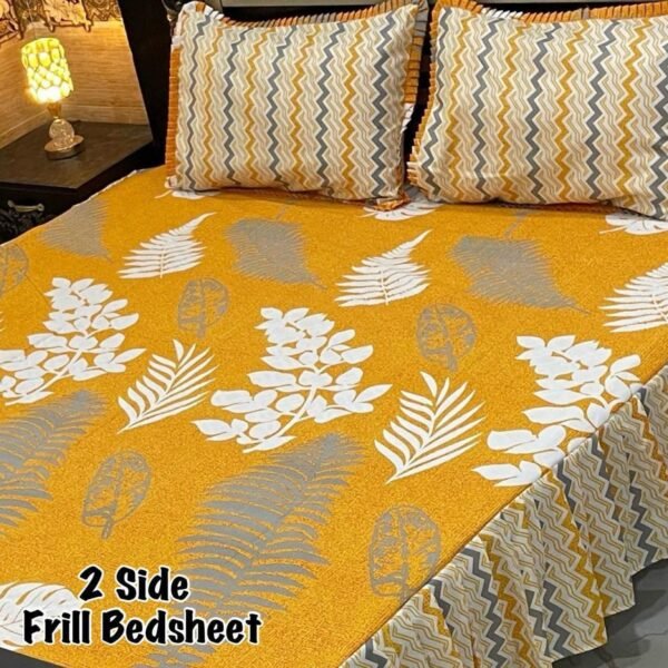 Premium 3-Piece Stitched Frill Bedsheet Set