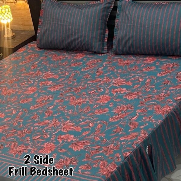Premium 3-Piece Stitched Frill Bedsheet Set