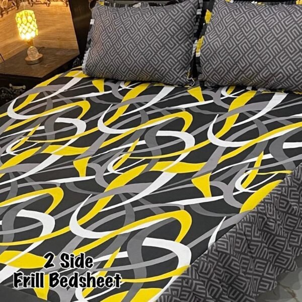 Premium 3-Piece Stitched Frill Bedsheet Set