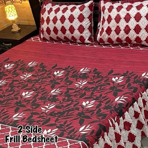 Premium 3-Piece Stitched Frill Bedsheet Set