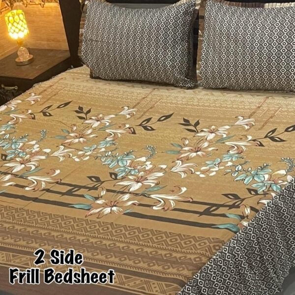 Premium 3-Piece Stitched Frill Bedsheet Set