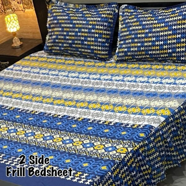 Premium 3-Piece Stitched Frill Bedsheet Set