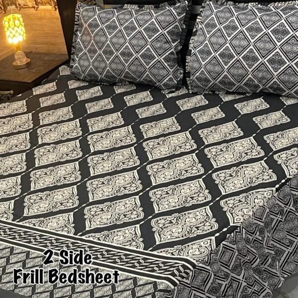 Premium 3-Piece Stitched Frill Bedsheet Set