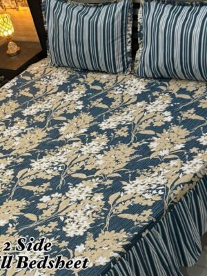 Premium 3-Piece Stitched Frill Bedsheet Set