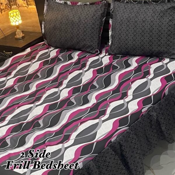 Premium 3-Piece Stitched Frill Bedsheet Set