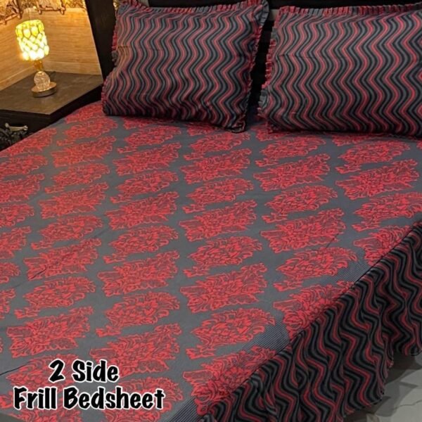 Premium 3-Piece Stitched Frill Bedsheet Set