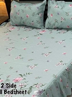 Premium 3-Piece Stitched Frill Bedsheet Set