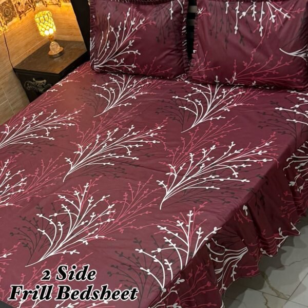 Premium 3-Piece Stitched Frill Bedsheet Set