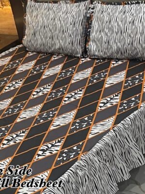 Premium 3-Piece Stitched Frill Bedsheet Set