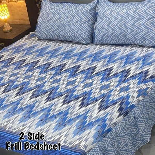 Premium 3-Piece Stitched Frill Bedsheet Set