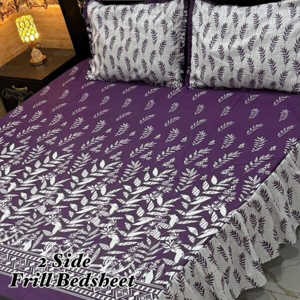 Premium 3-Piece Stitched Frill Bedsheet Set