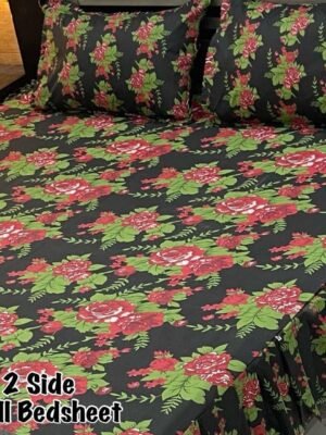Premium 3-Piece Stitched Frill Bedsheet Set