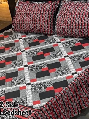 Premium 3-Piece Stitched Frill Bedsheet Set